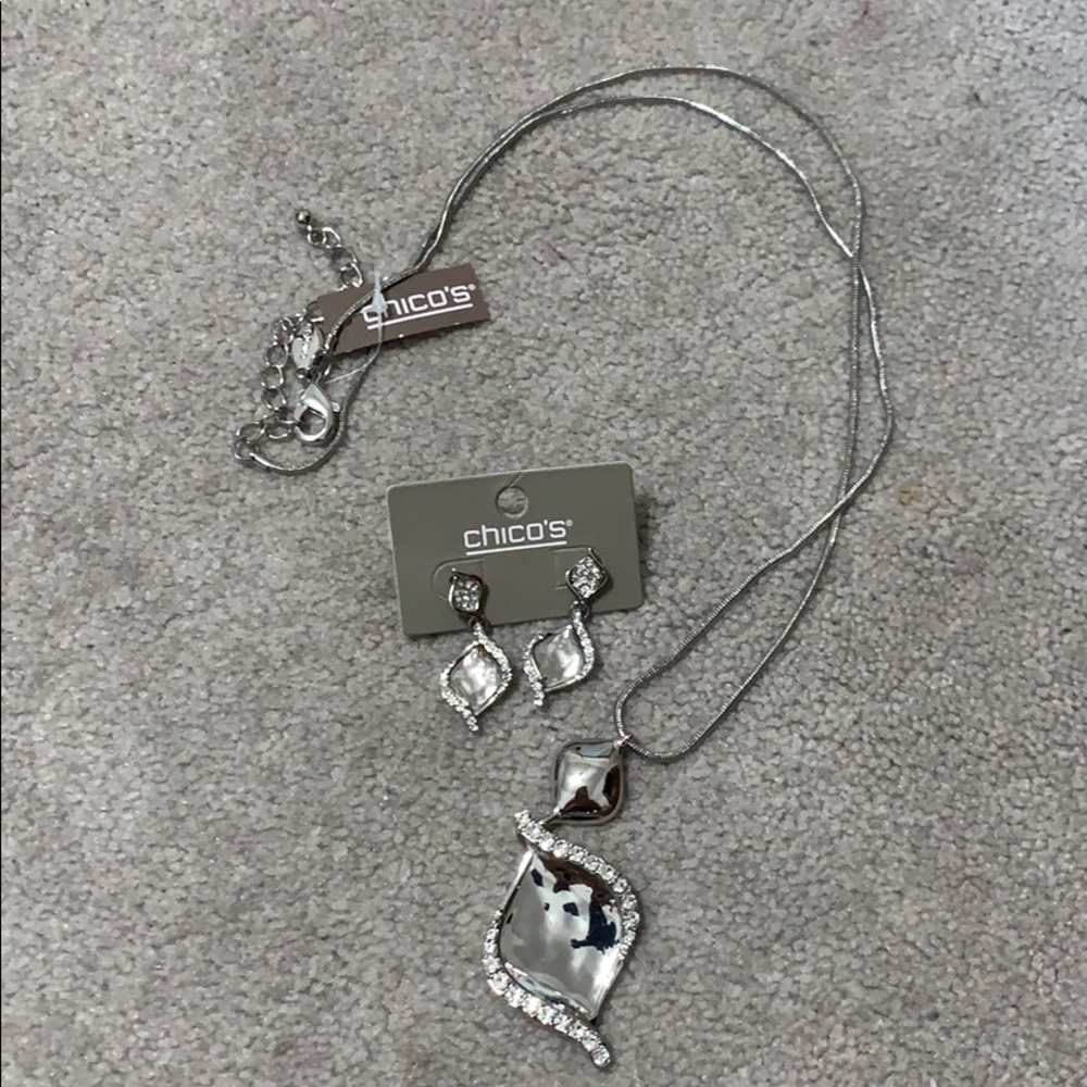 Lovely Chico’s earrings and coordinating necklace